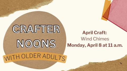 The title 'Crafternoons of Older Adults' with a cardstock and tape background